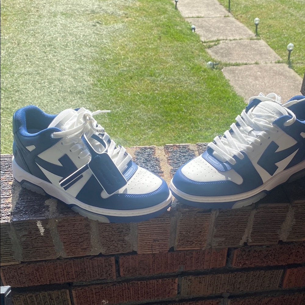 Blue and White Sneakers